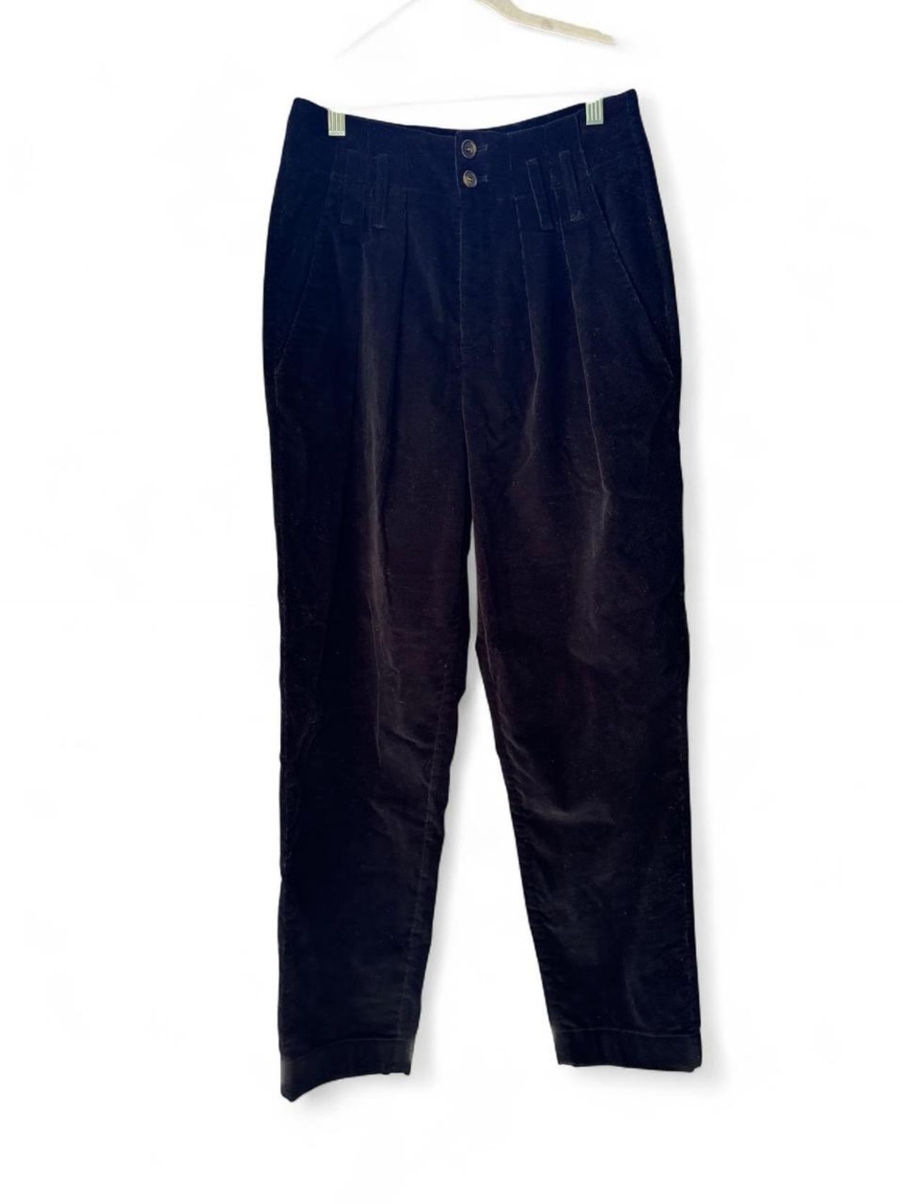 Doen Black Corduroy High-Rise Tapered Pants